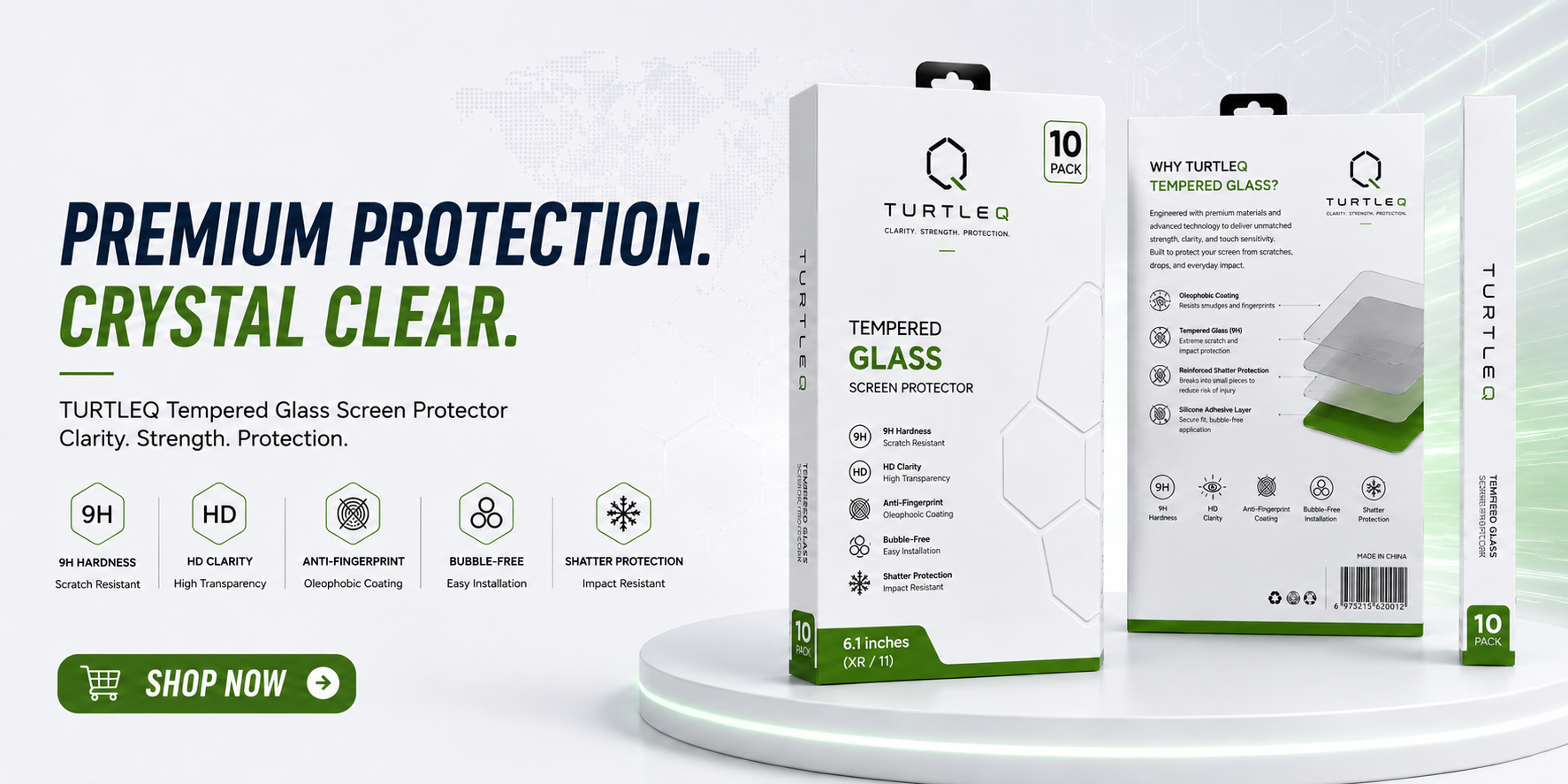 TurtleQ — Premium Tempered Glass Screen Protector
